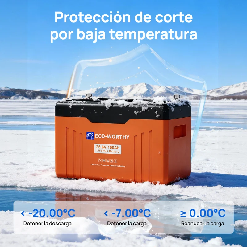 ECO-WORTHY EnergyTrek Batería Litio LiFePO4 24V 100Ah Con Bluetooth y WiFi
