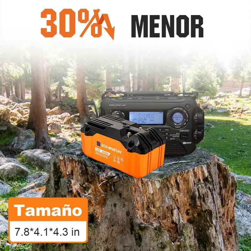 Batería portátil Litio LiFePO4 12V 20Ah