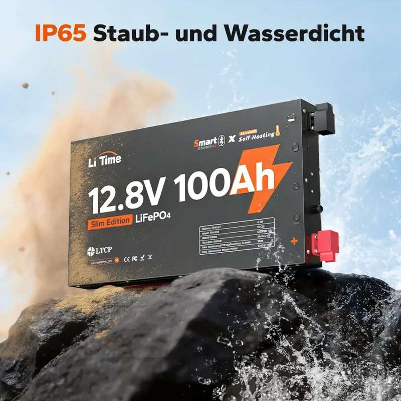 【NEU!】LiTime 12V 100Ah Ultra Slim LiFePO4 mit Bluetooth & Selbsterwärmung – für Wohnmobile, Pickups & Campervans