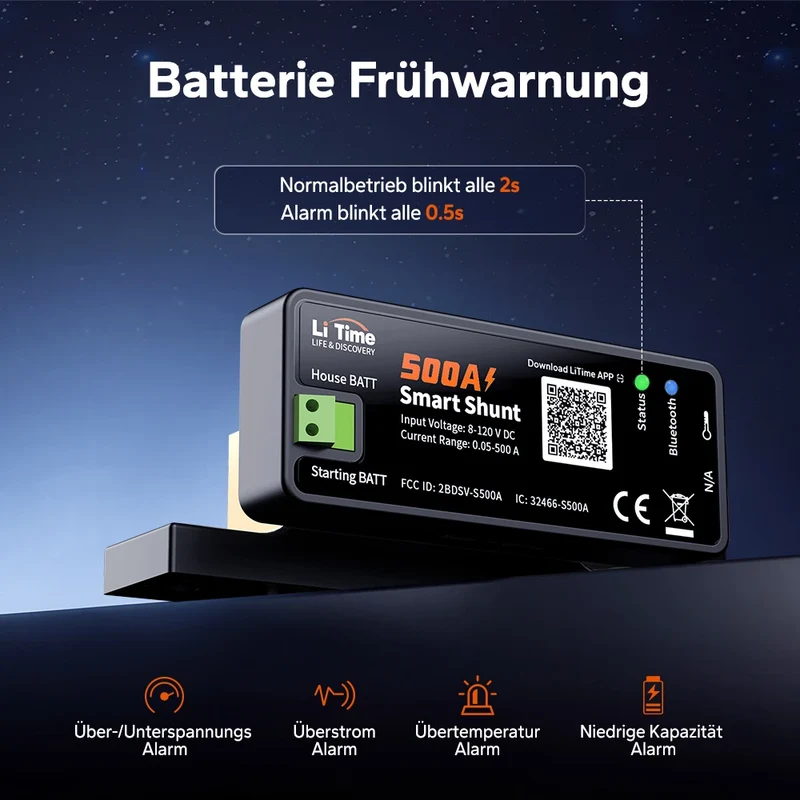 【Neu Eingetroffen】LiTime 500A Smart-Batterieshunt mit Bluetooth