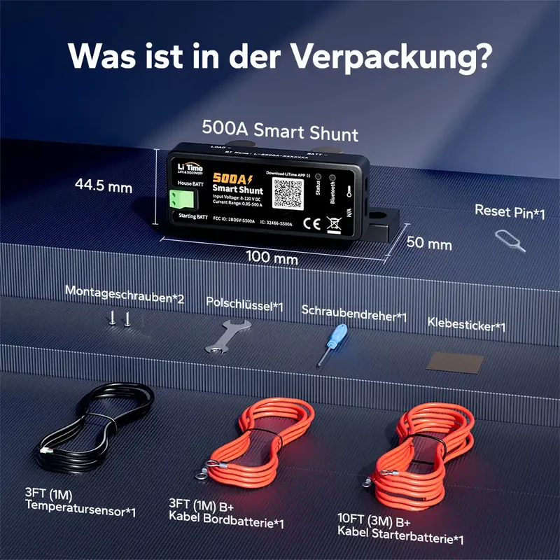 【Neu Eingetroffen】LiTime 500A Smart-Batterieshunt mit Bluetooth