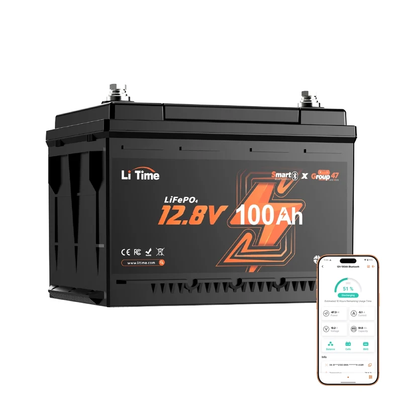 【Neu Eingetroffen】12V 100Ah LiFePO4 Batterie H168 mit Bluetooth – ultraflach für Wohnmobil‑Untersitz