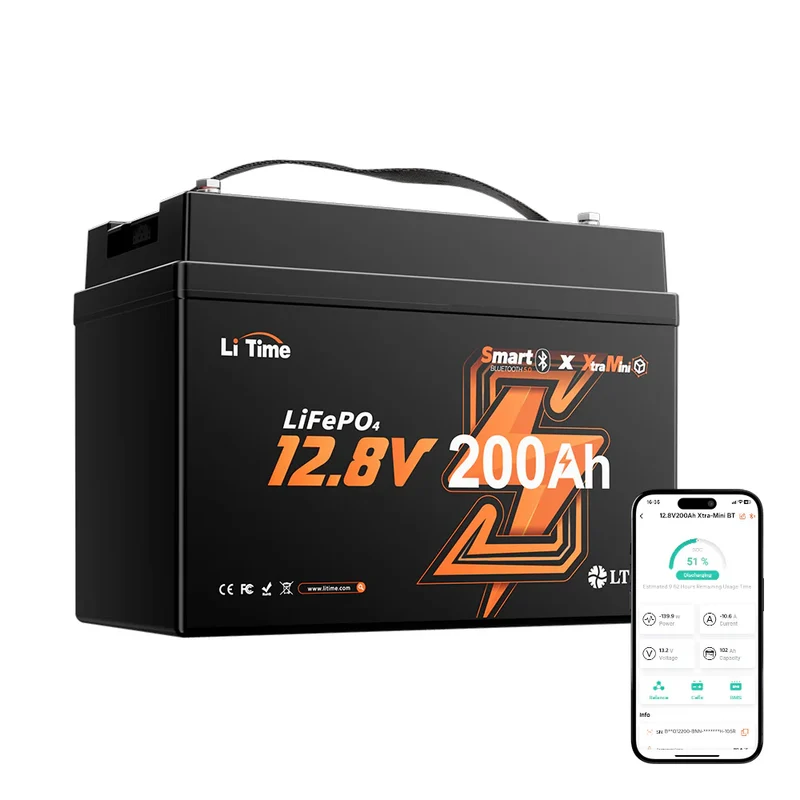 LiTime 12V 200Ah Xtra Mini LiFePO4 Batterie mit Bluetooth für Wohnmobile & Camping