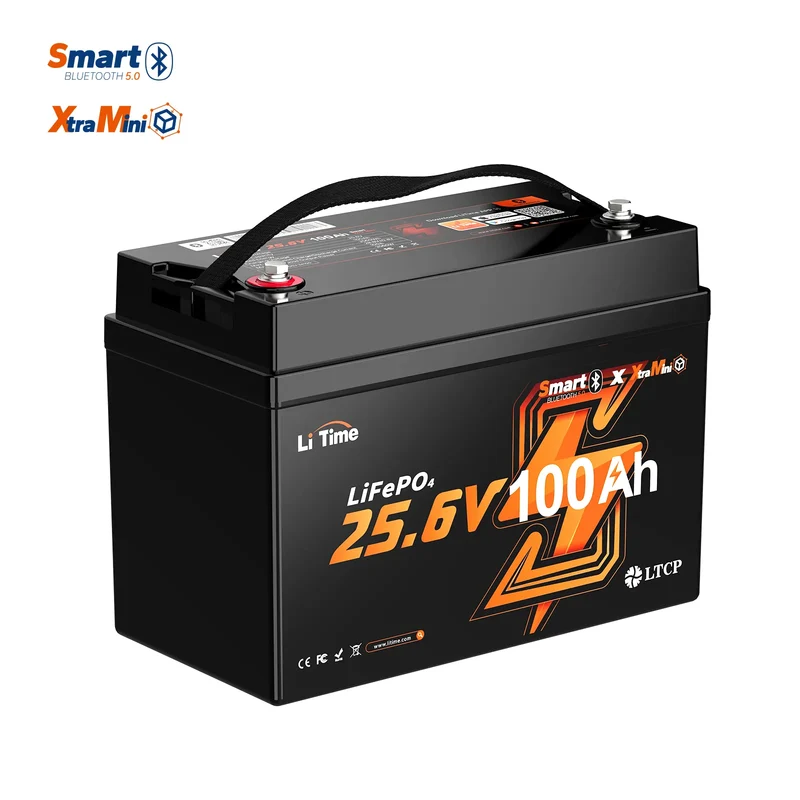 LiTime 24V 100Ah Xtra Mini LiFePO4 Batterie mit Bluetooth für Trolling-Motoren