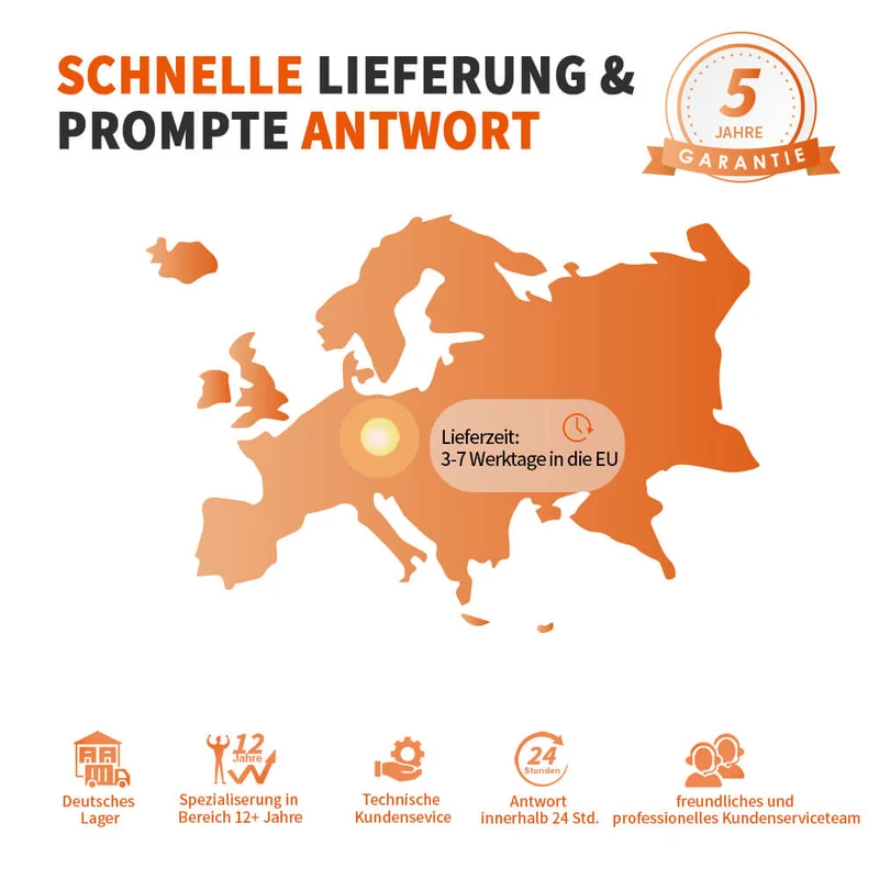 Ampere Time 24V 200Ah 5.12kWh Tiefzyklus LiFePO4 Batterie mit längerer Laufzeit, integriertem 200A BMS
