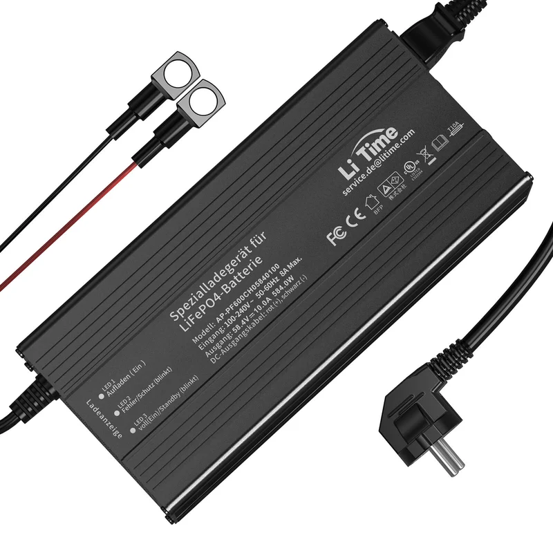 [Gebraucht-Like New] LiTime 58,4V 10A LiFePO4 Batterieladegerät für 51.2V LiFePO4 Batterie, mit intelligenter 0V-Ladefunktion