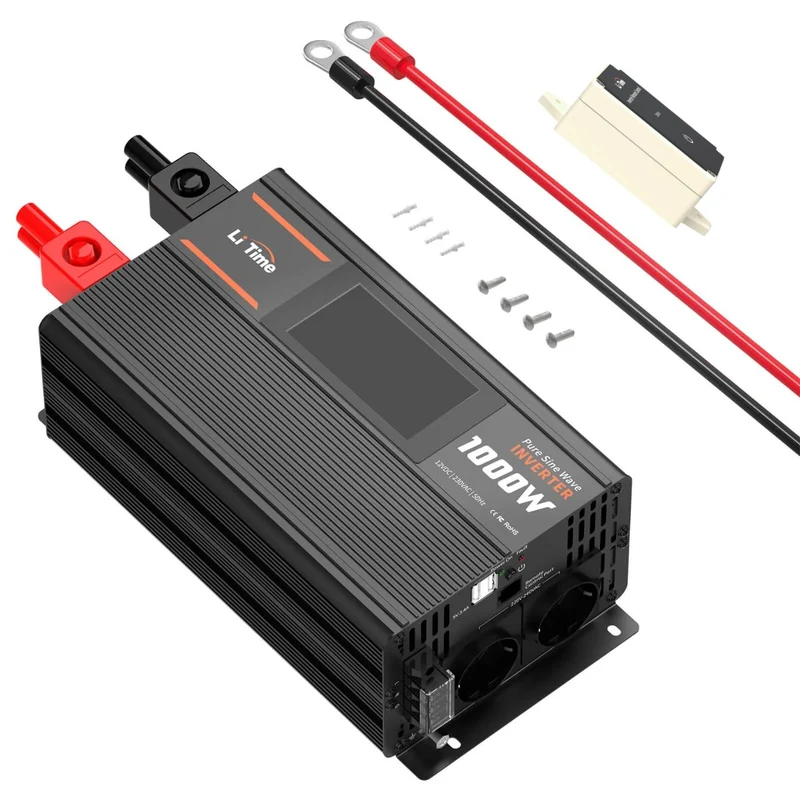 [Gebraucht-Like New] LiTime 1000W Reiner Sinsuswellen Wechselrichter 12VDC zu 230VAC Konverter
