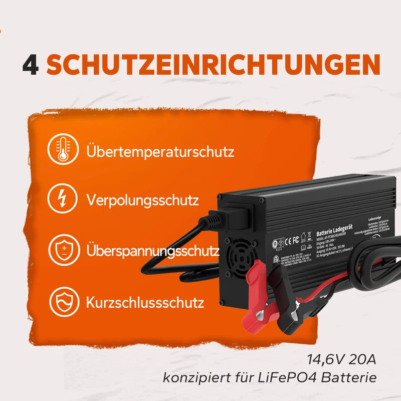 ✅Gebraucht✅LiTime 14.6V 20A Lithium Batterieladegerät für 12V LiFePO4 Lithium Batterie