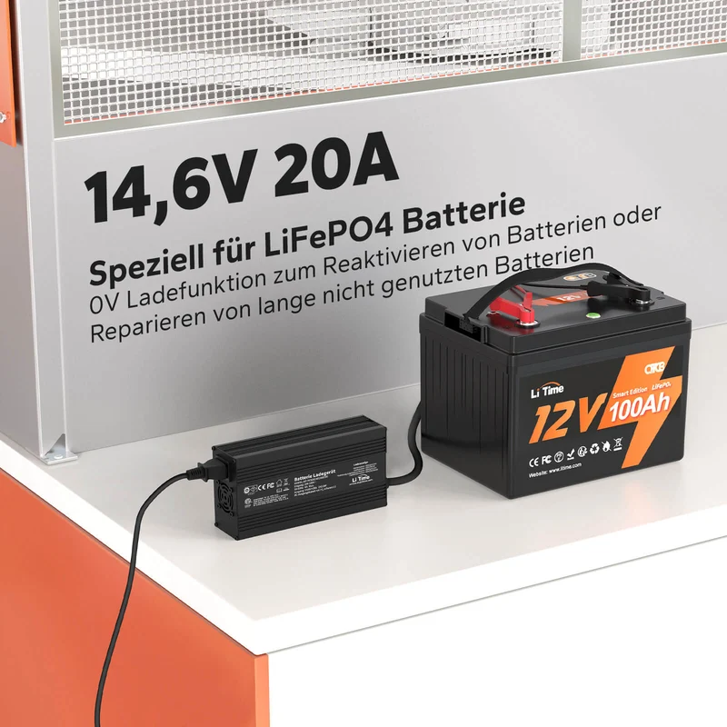 ✅Gebraucht✅LiTime 14.6V 20A Lithium Batterieladegerät für 12V LiFePO4 Lithium Batterie