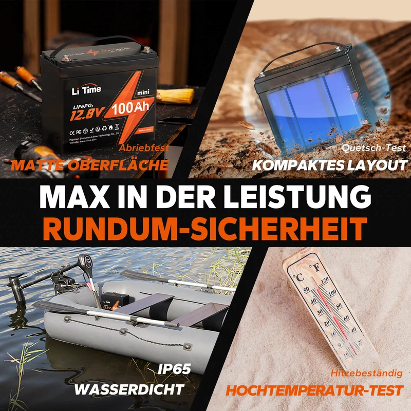 [Gebraucht-Like New] LiTime 12V 100Ah MINI LiFePO4 Lithium Batterie