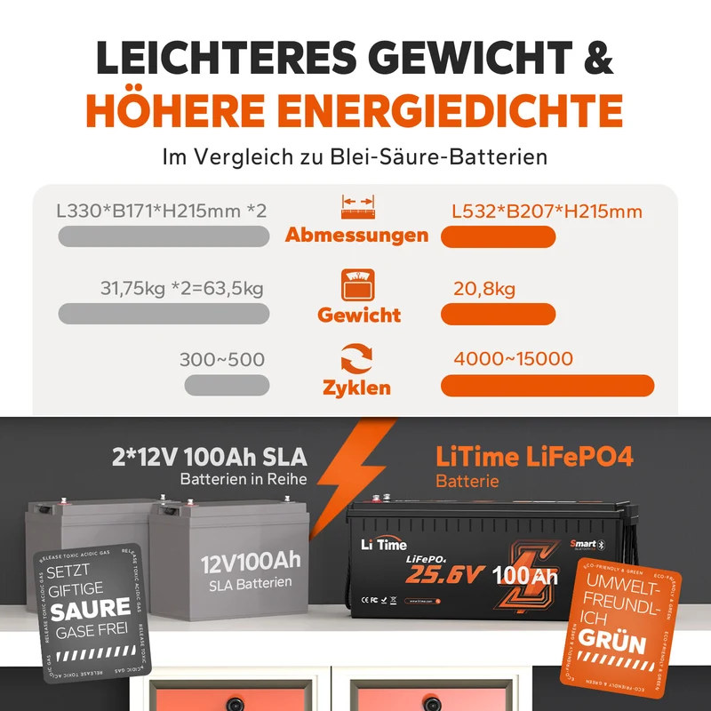 [Ukraine] LiTime 24в 100ач Низькотемпературний LiFePO4 батарея з Bluetooth BMS 100A