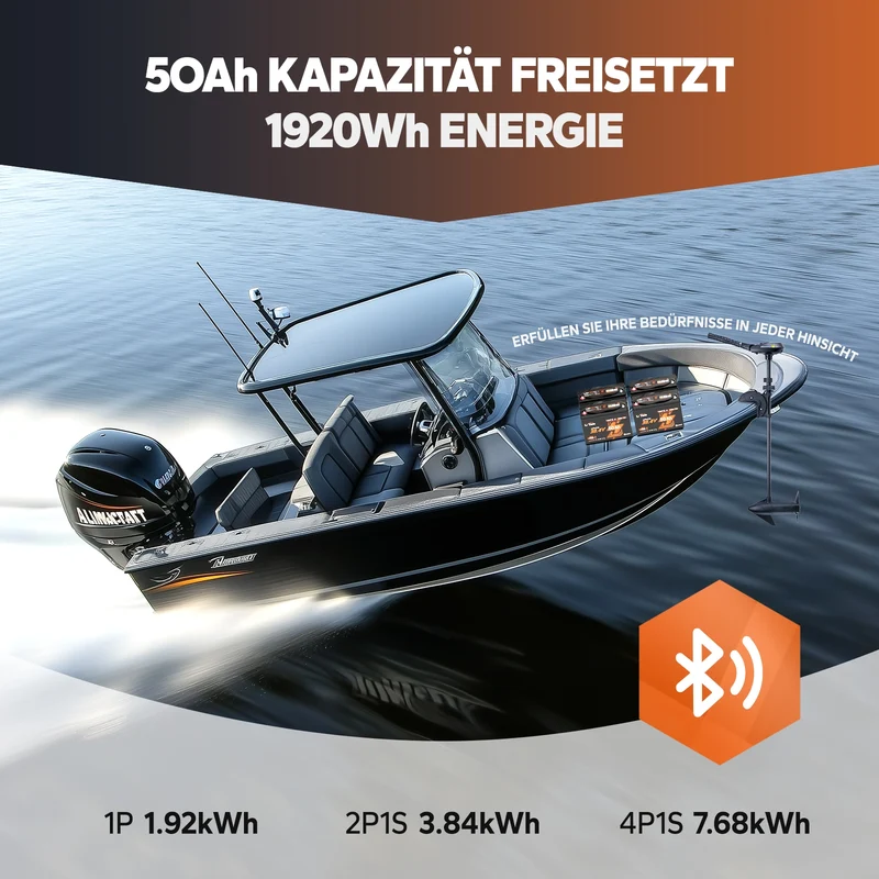 LiTime 36V 50Ah Bluetooth Deep Cycle Lithium Batterie – Group 31 für 120lb Trolling Motor & Marine