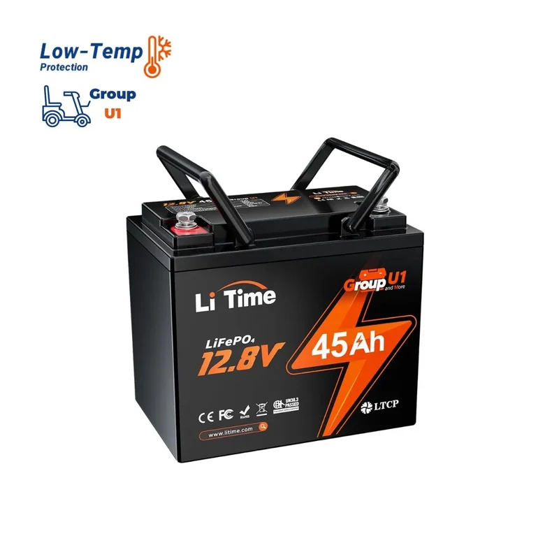 【Nicht mehr erhältlich】LiTime 12V 45Ah Group U1 Deep Cycle Lithium-Batterie Rollstuhl und Seniorenmobil, Elektromobil
