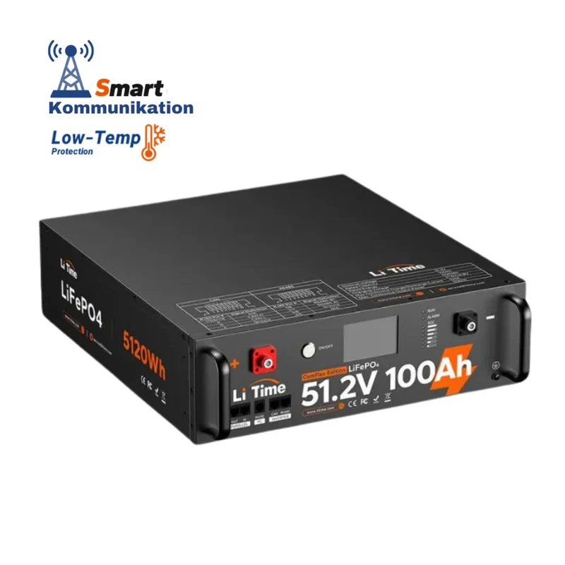 LiTime LiFePO4 51,2V 100Ah Solarbatterie Smart ComFlex 3U rack mit BMS