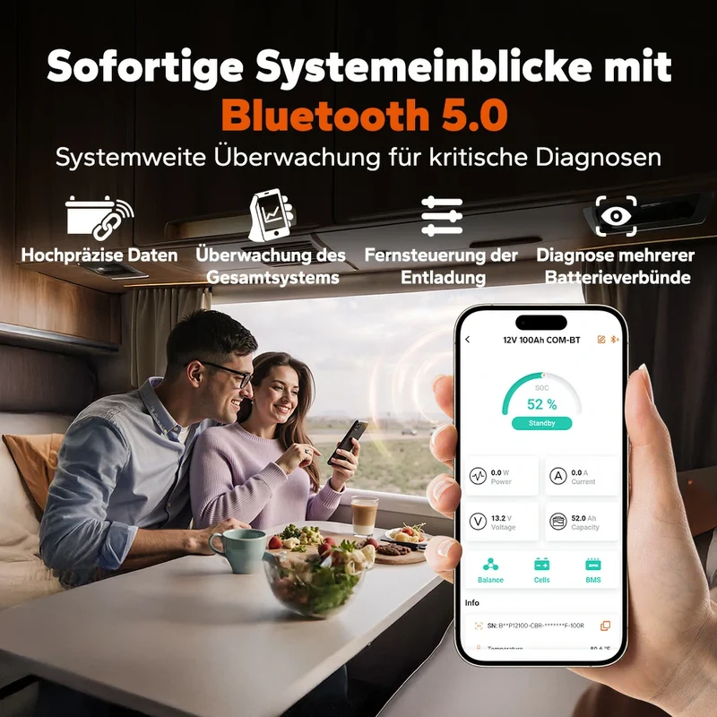 LiTime 12V 100Ah Smart ComFlex Batterie mit Bluetooth & Victron-Kommunikation