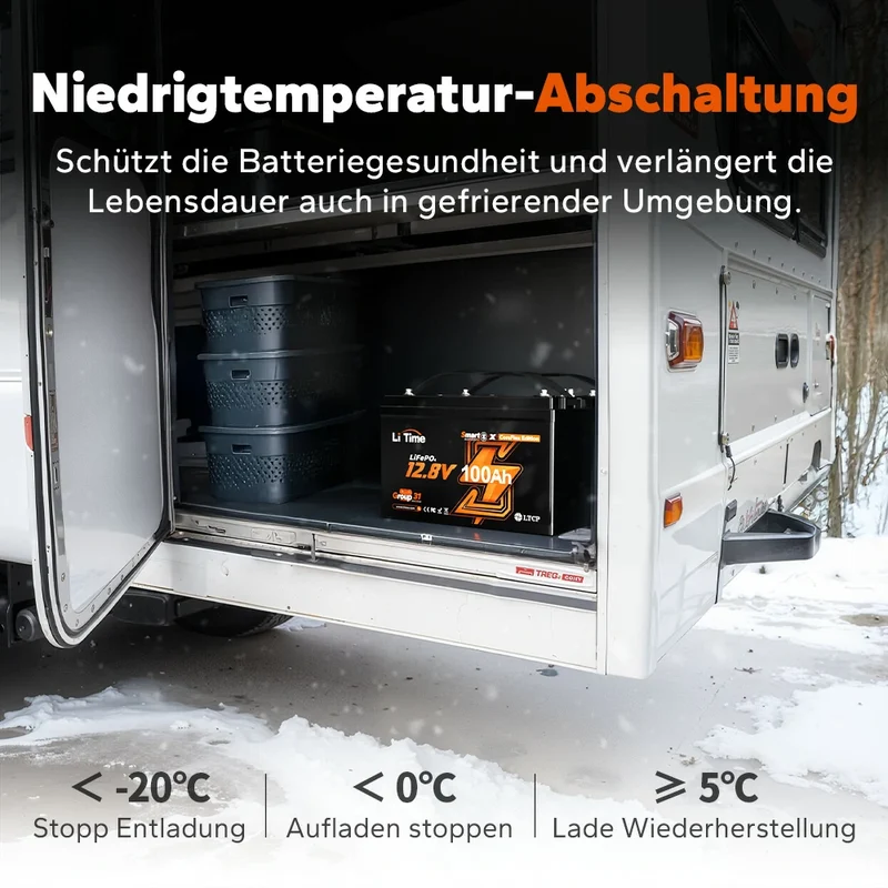 LiTime 12V 100Ah Smart ComFlex Batterie mit Bluetooth & Victron-Kommunikation