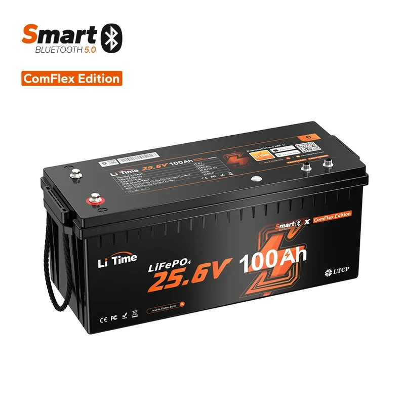 LiTime 24V 100Ah Smart ComFlex LiFePO4 – Bluetooth & Victron-kompatibel