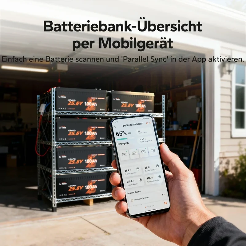 LiTime 24V 100Ah Smart ComFlex LiFePO4 – Bluetooth & Victron-kompatibel