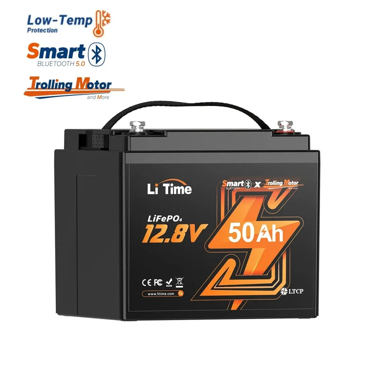 LiFePO4 12V 50Ah Bluetooth Kälteschutz Deep Cycle Lithium Batterie für Elektro Bootsmotor