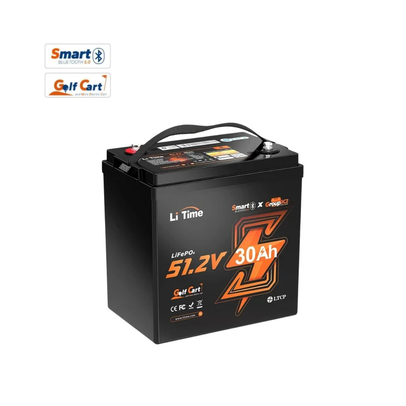 LiTime 48V 30Ah GC2 Bluetooth Lithium Batterie – Golf Cart LiFePO4 mit 100A BMS
