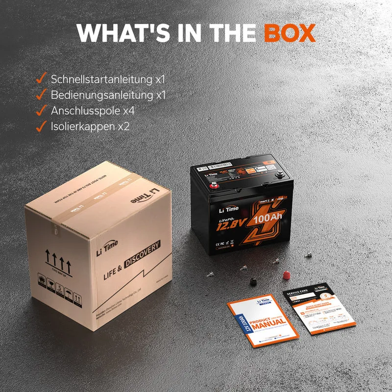 12V 100Ah Group24 Wohnmobil Bluetooth Deep Cycle Lithium Batterie für MiniCamper