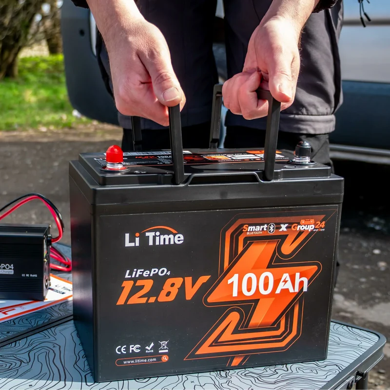12V 100Ah Group24 Wohnmobil Bluetooth Deep Cycle Lithium Batterie für MiniCamper