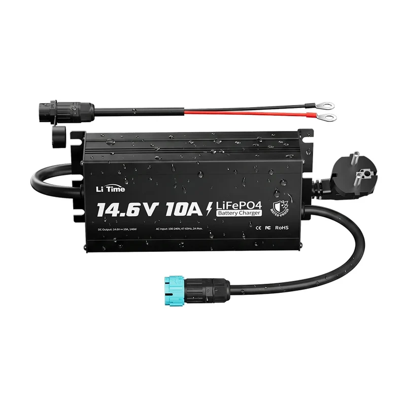 LiTime 12V 10A Lithium-Bordbatterieladegerät IP65 Wasserdicht