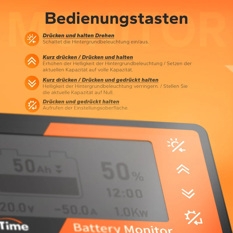 LiTime 500A Batteriewächter mit LCD-Display und Shunt
