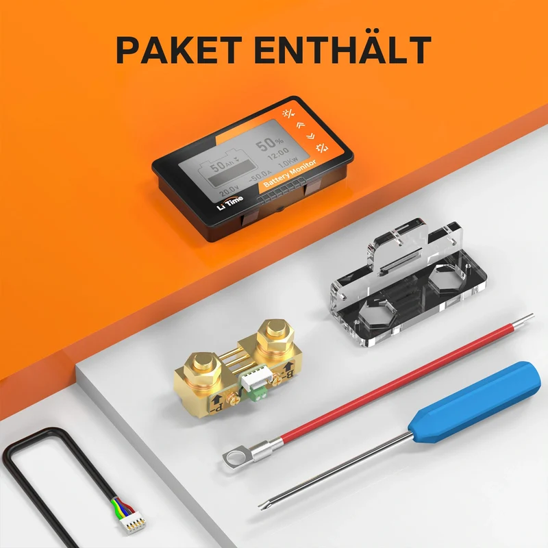 LiTime 500A Batteriewächter mit LCD-Display und Shunt