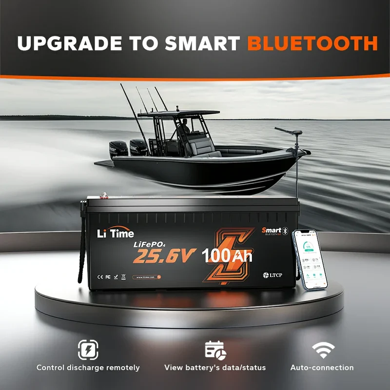 LiTime 24V 100Ah LiFePO4 Batterie mit Bluetooth – für Trolling-Motor & Heimspeicher