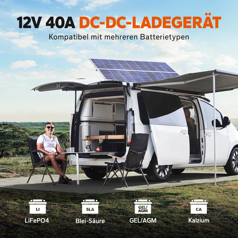 LiTime 12V 40A DC zu DC Batterieladegerät mit MPPT für 12V LiFePO4, Blei-Säure, SLA, Gel, AGM und Calcium-Batterien