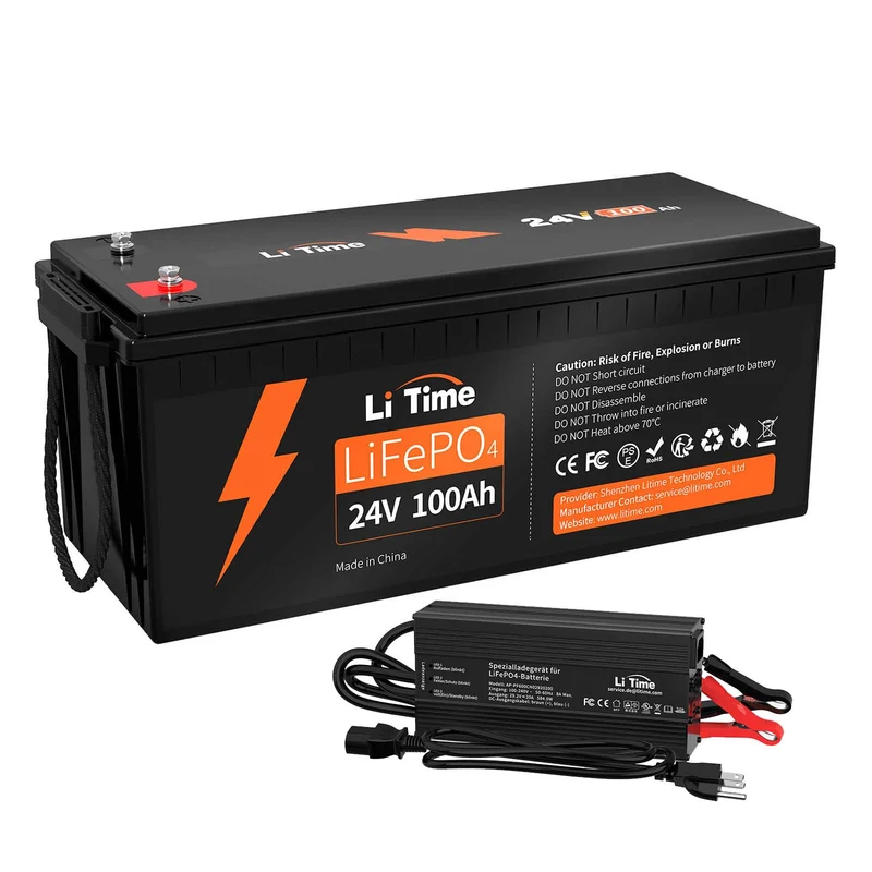 LiTime LiFePO4 24V 100Ah Deep Cycle Lithium-Ionen Batterie