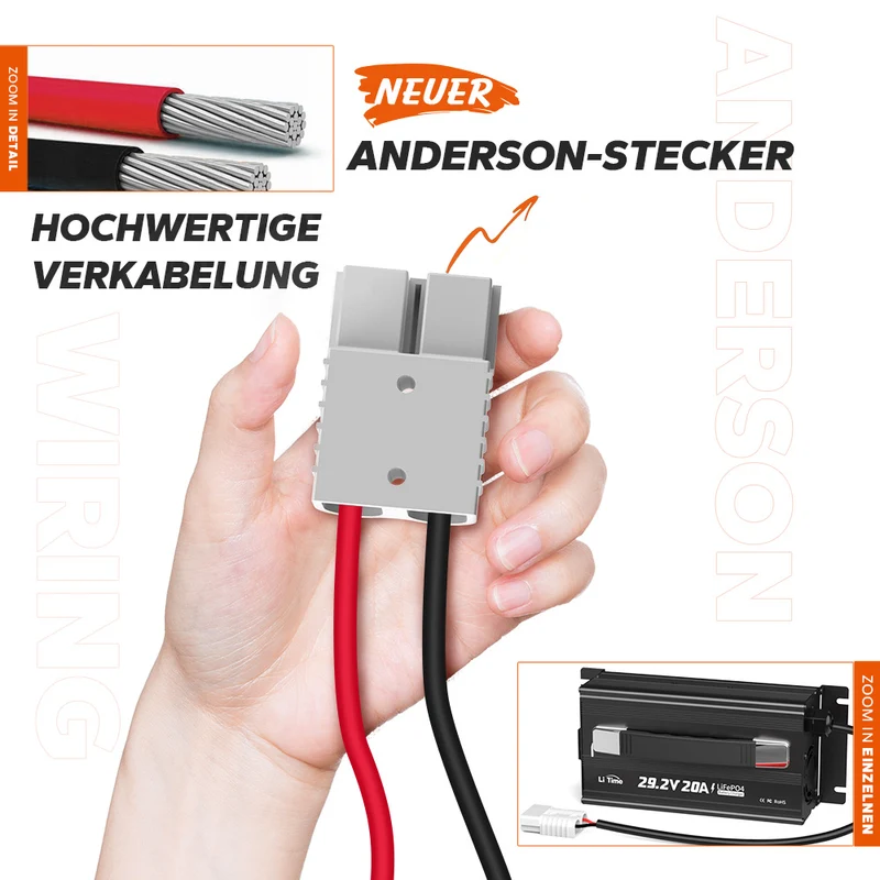 LiTime 29.2V 20A Lithium Batterieladegerät für 24V LiFePO4 Lithium Batterie