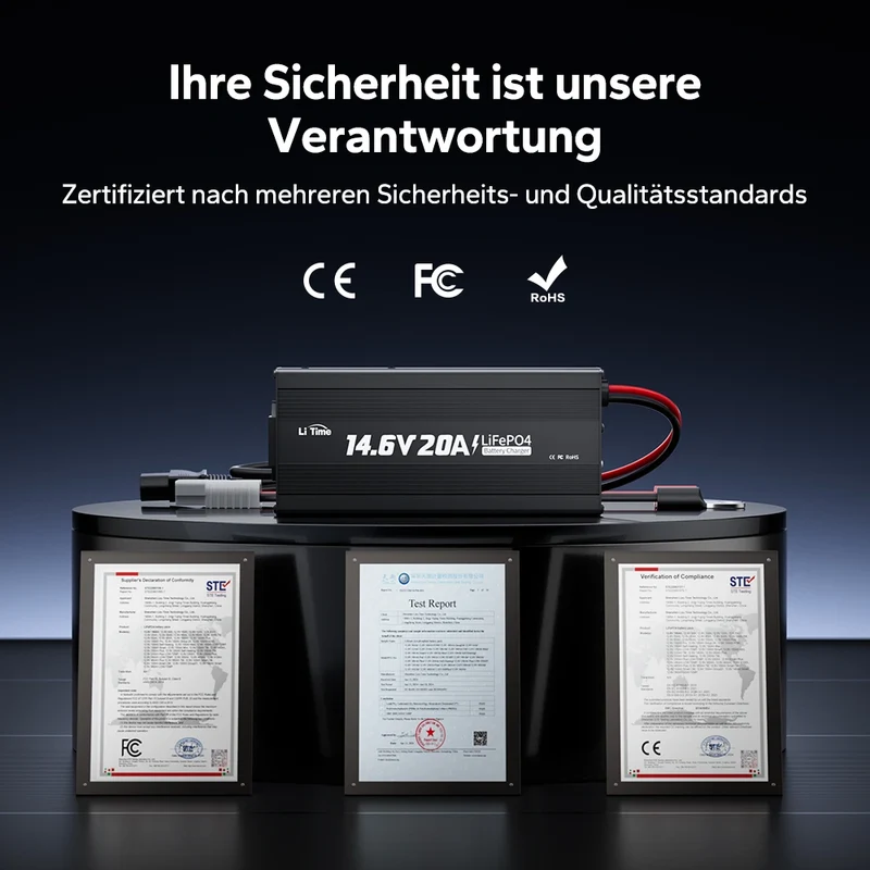 LiTime 14.6V 20A Lithium Batterieladegerät für 12V LiFePO4 Lithium Batterie