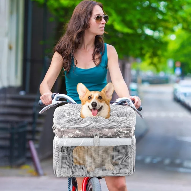 Cesta delantera inteligente para mascotas