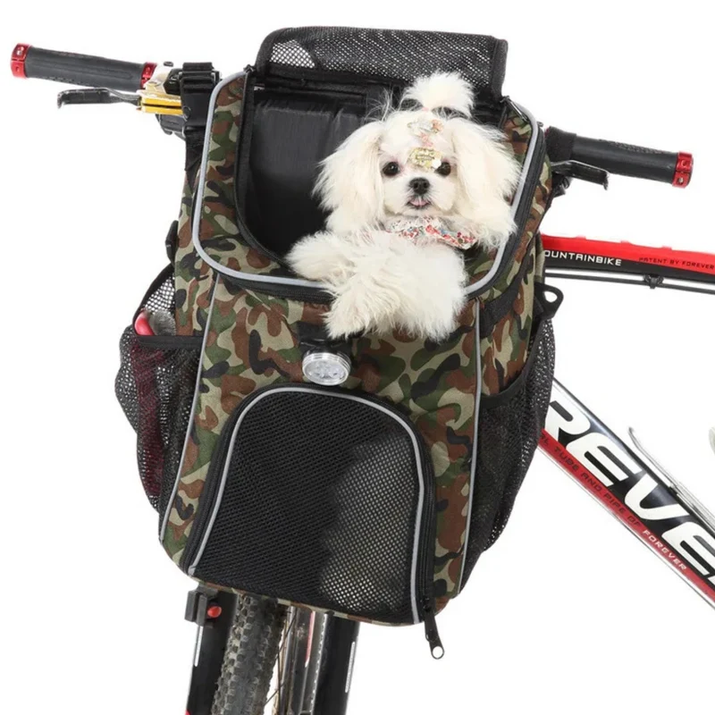 Mochila y alforja para bicicleta 2 en 1 para mascotas