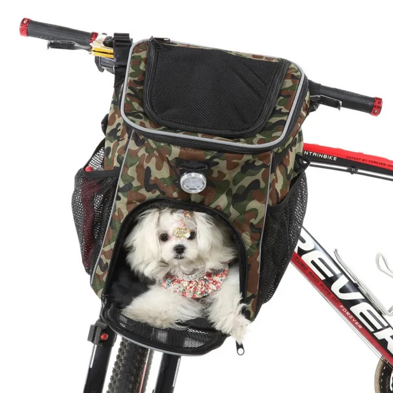 Mochila y alforja para bicicleta 2 en 1 para mascotas