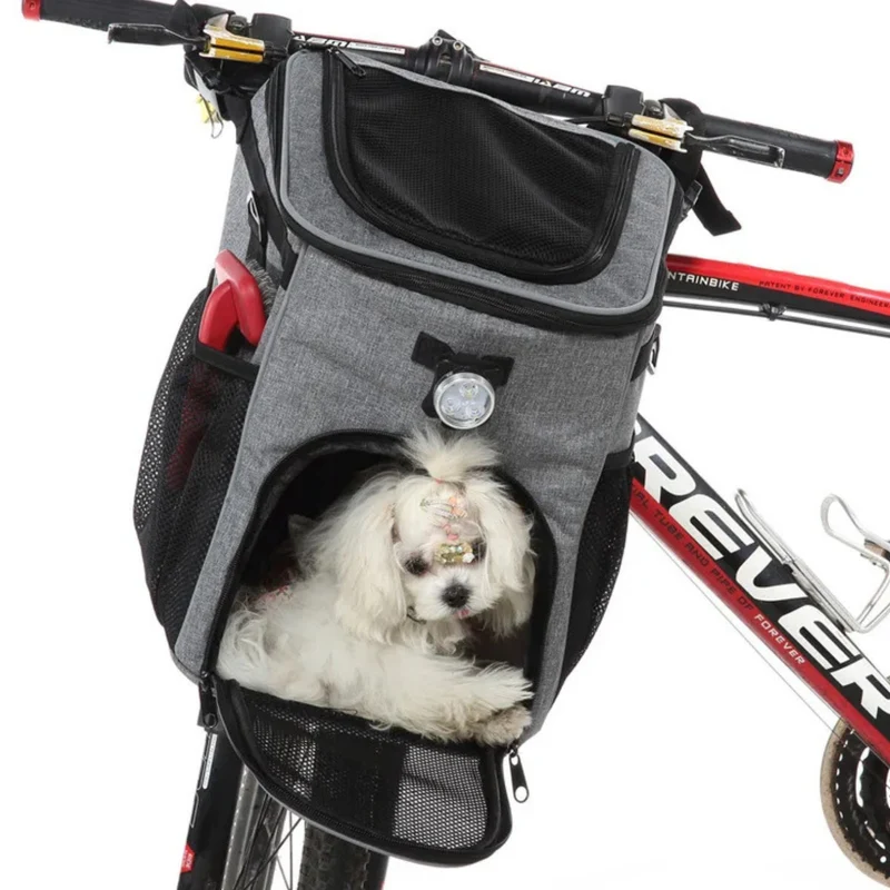 Mochila y alforja para bicicleta 2 en 1 para mascotas