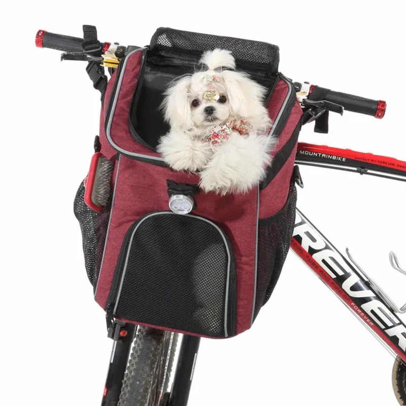Mochila y alforja para bicicleta 2 en 1 para mascotas