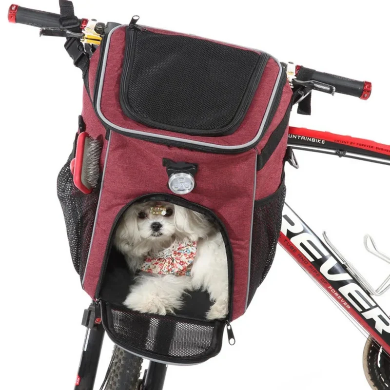 Mochila y alforja para bicicleta 2 en 1 para mascotas