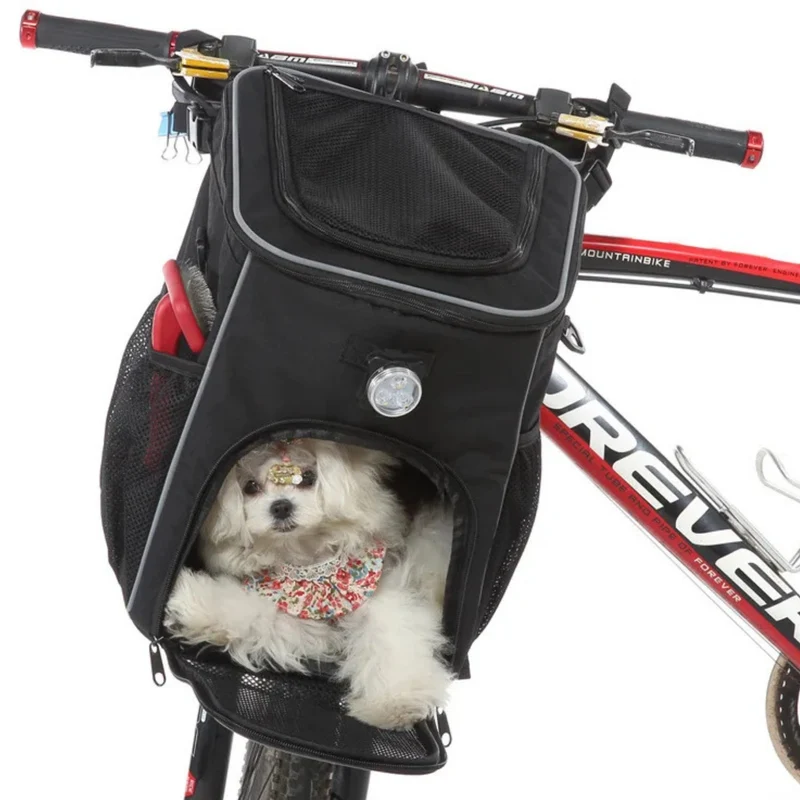 Mochila y alforja para bicicleta 2 en 1 para mascotas