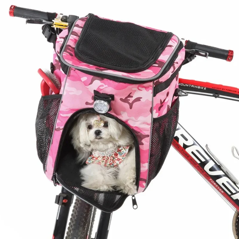 Mochila y alforja para bicicleta 2 en 1 para mascotas