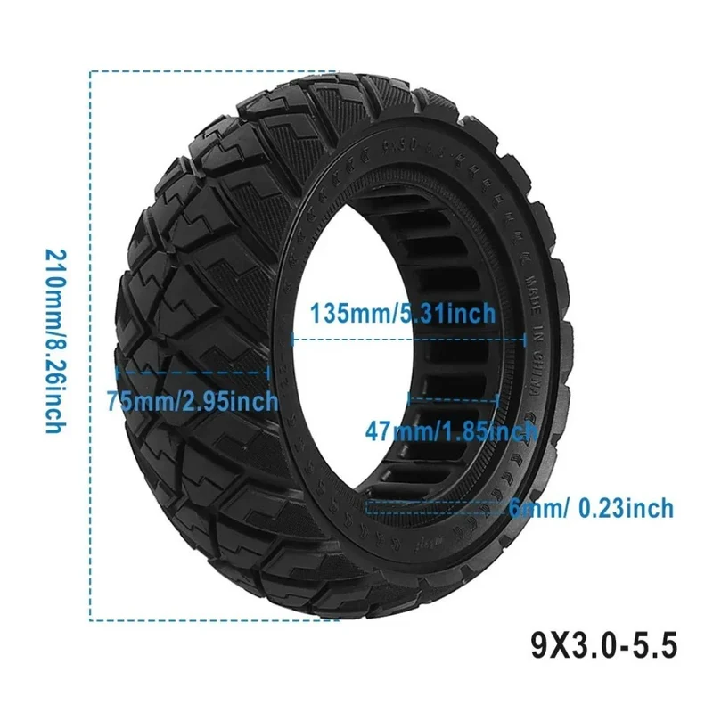 Neumático 9" semisólida KuKirin G2 Pro - Line Edition