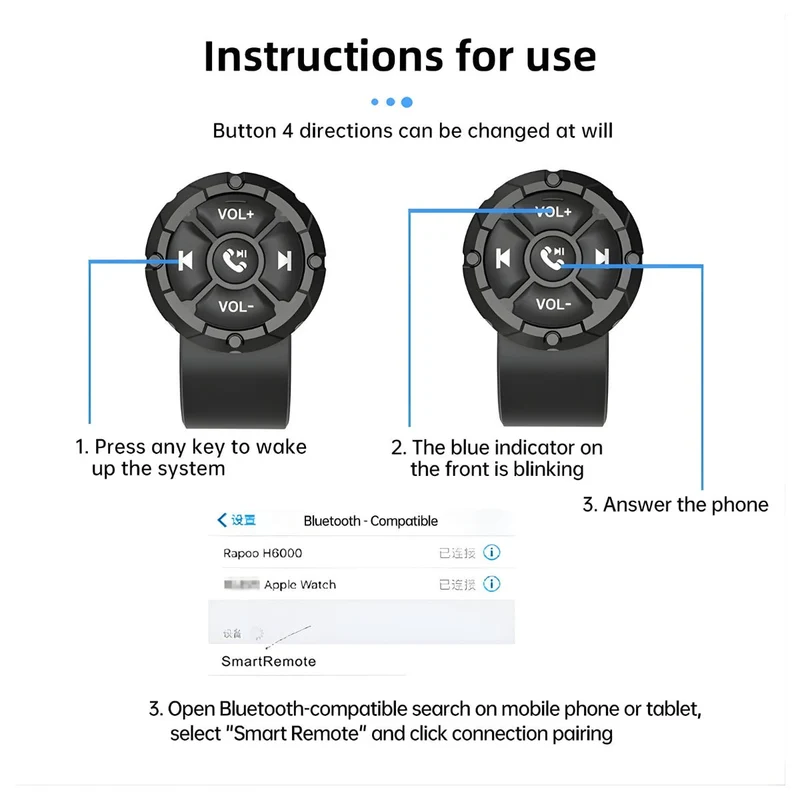 Control remoto Bluetooth inteligente para medios