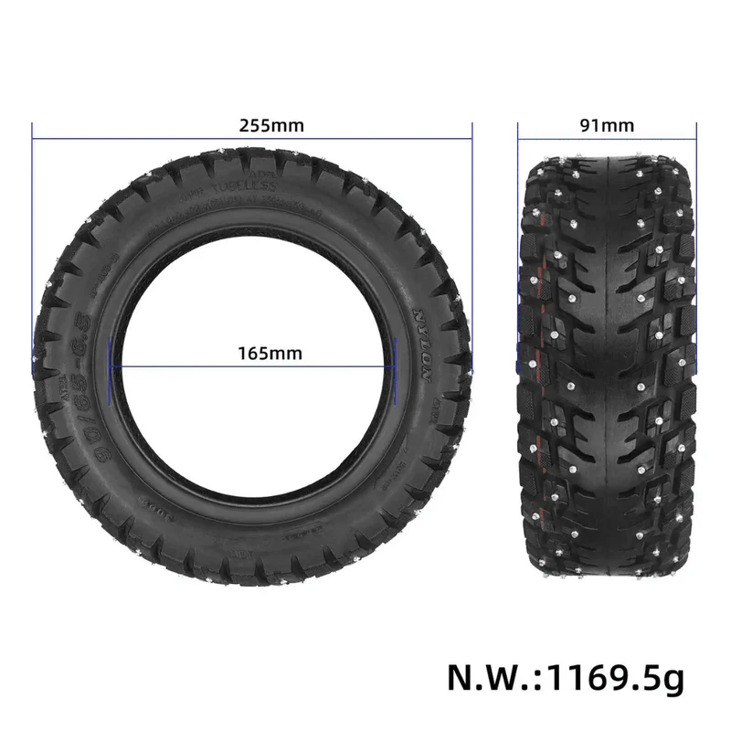 Neumático con clavos 10" 90/65-6.5 con aire para Kaabo / Dualtron / Zero