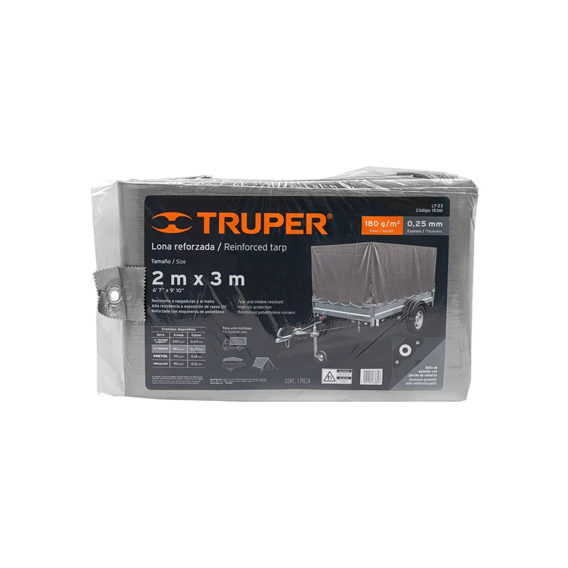 LONA GRIS REFORZADA 2 X 3 M, TRUPER