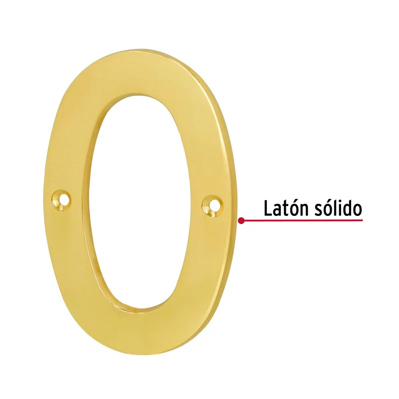 NÚMERO 0 DE LATÓN SÓLIDO 4", HERMEX