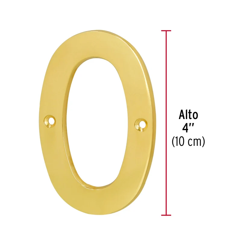 NÚMERO 0 DE LATÓN SÓLIDO 4", HERMEX
