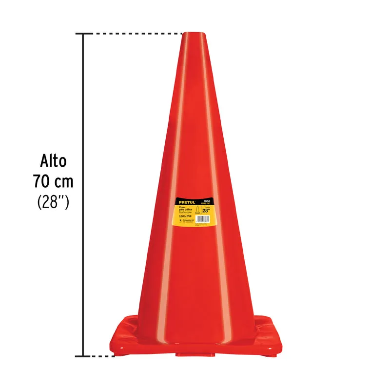 CONO DE PRECAUCIÓN DE 70 CM DE PVC, PRETUL