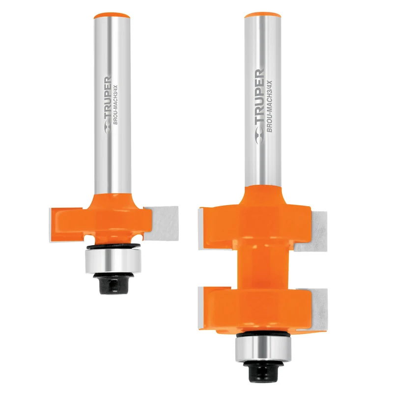 JUEGO DE 2 BROCAS PARA ROUTER, 3/4", TRUPER